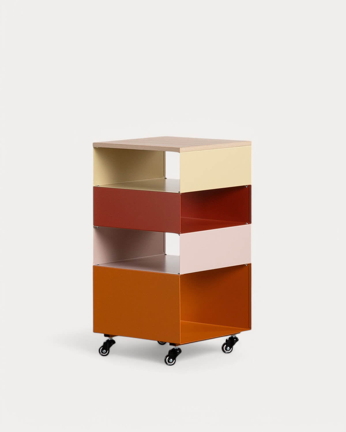 Shelf 76x40 cm with metal casters Aiora