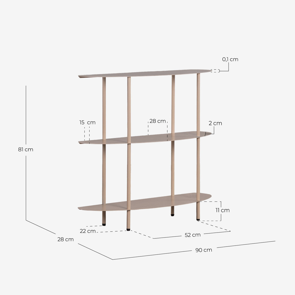 Idris metal shelf 81x90 cm