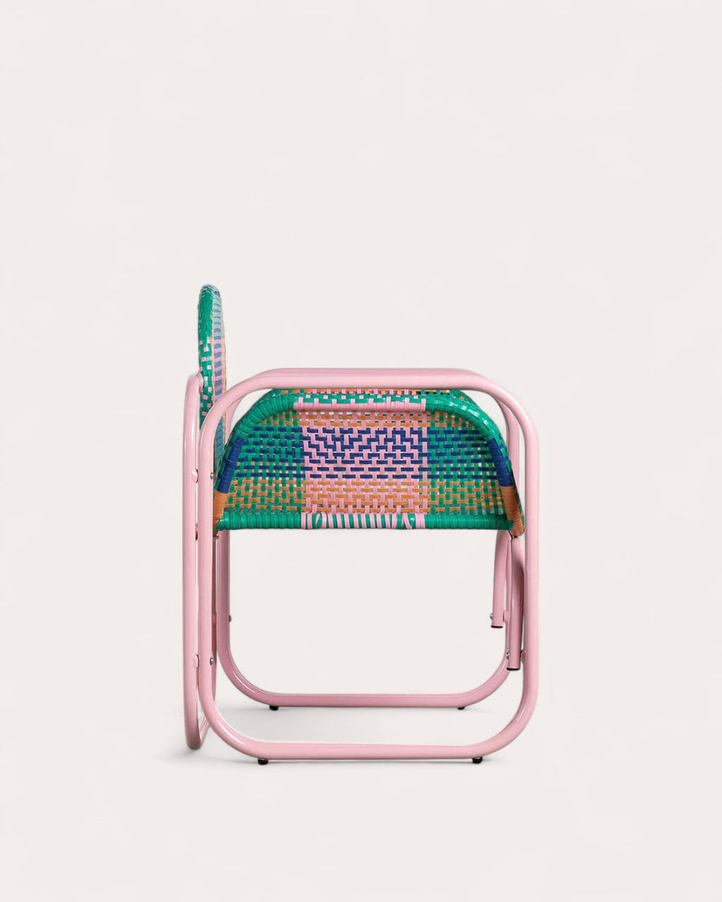 Armchair with armrests in aluminum and synthetic rattan Emba Studio