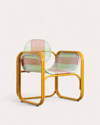 Armchair with armrests in aluminum and synthetic rattan Emba Studio