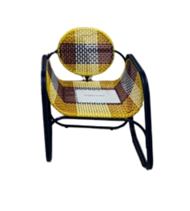 Armchair with armrests in aluminum and synthetic rattan Emba Studio