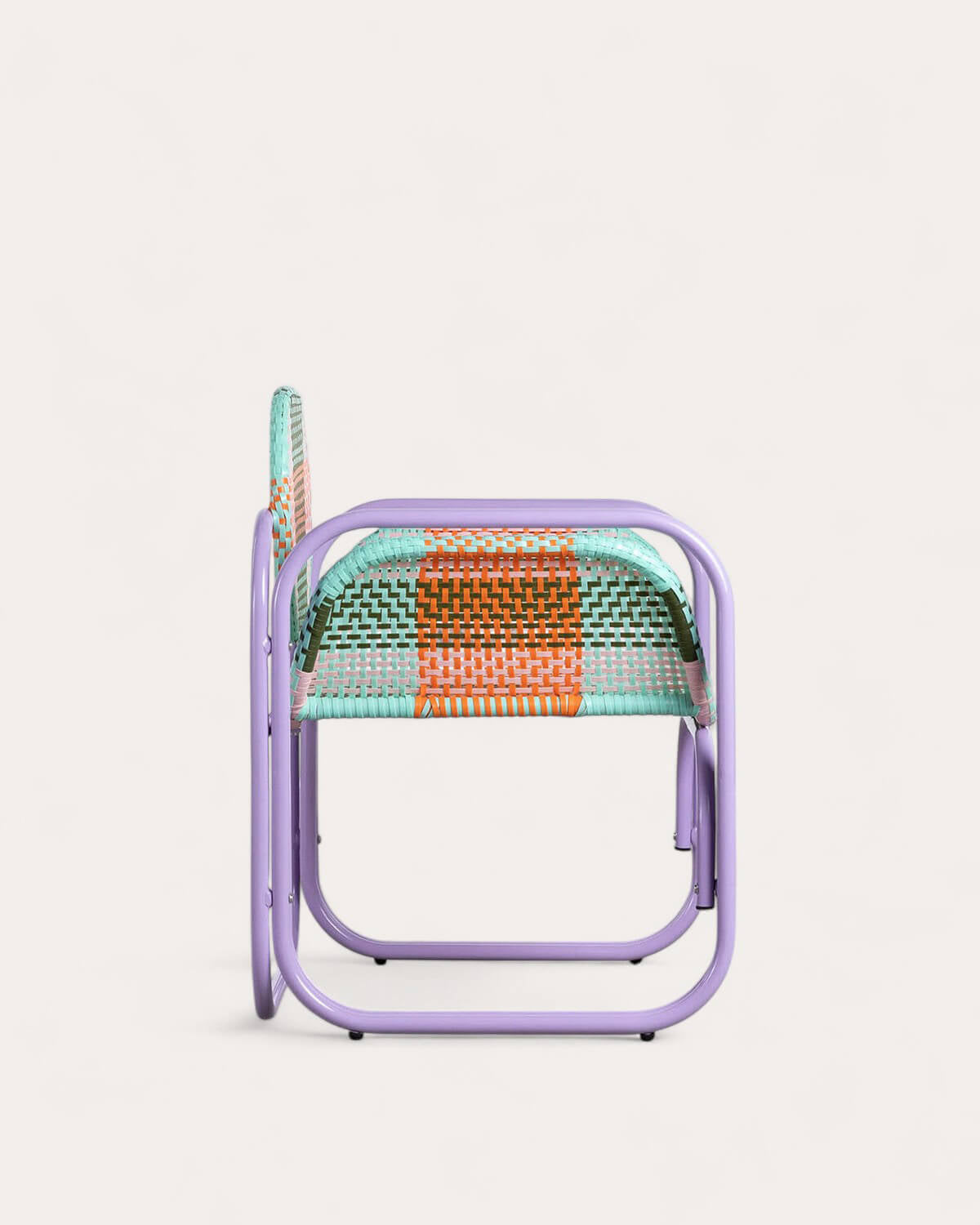 Armchair with armrests in aluminum and synthetic rattan Emba Studio