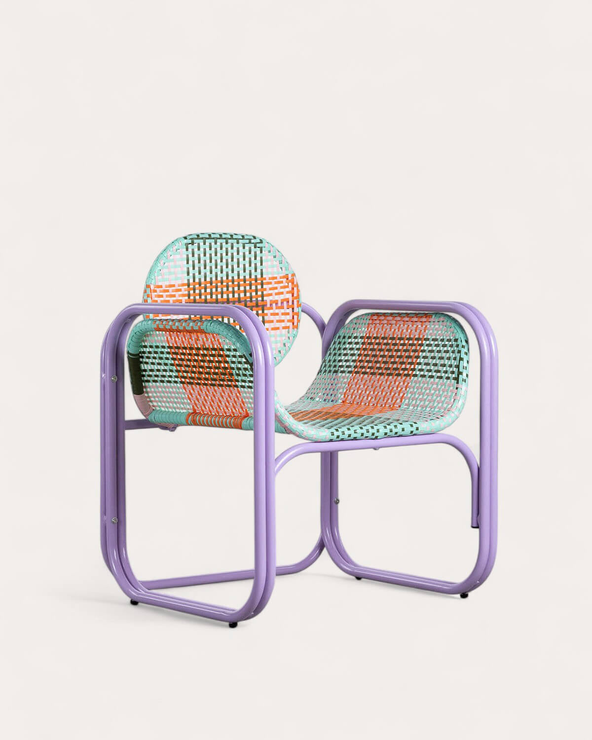 Armchair with armrests in aluminum and synthetic rattan Emba Studio