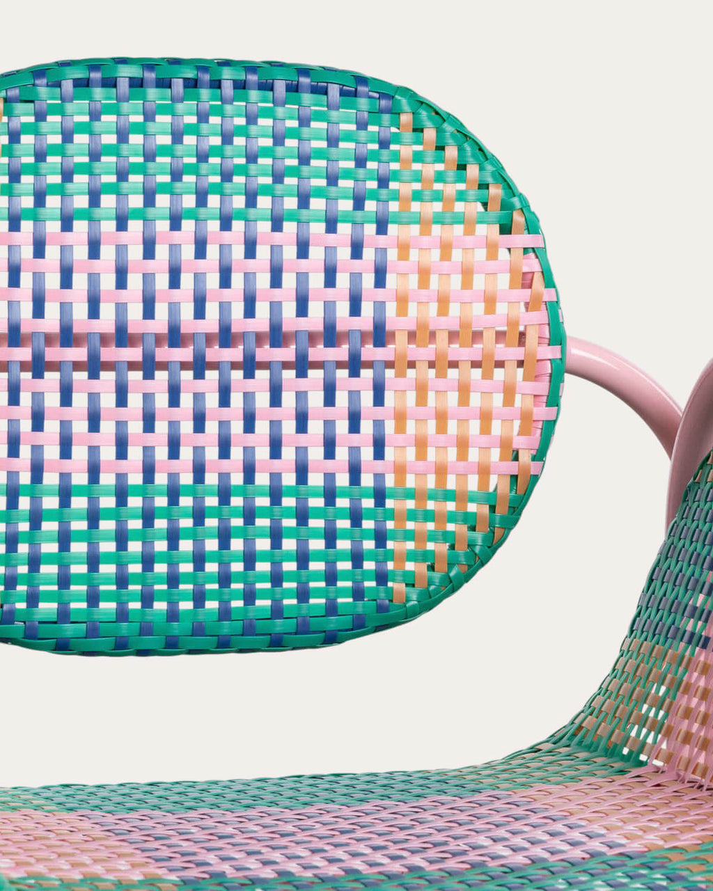 Armchair with armrests in aluminum and synthetic rattan Emba Studio