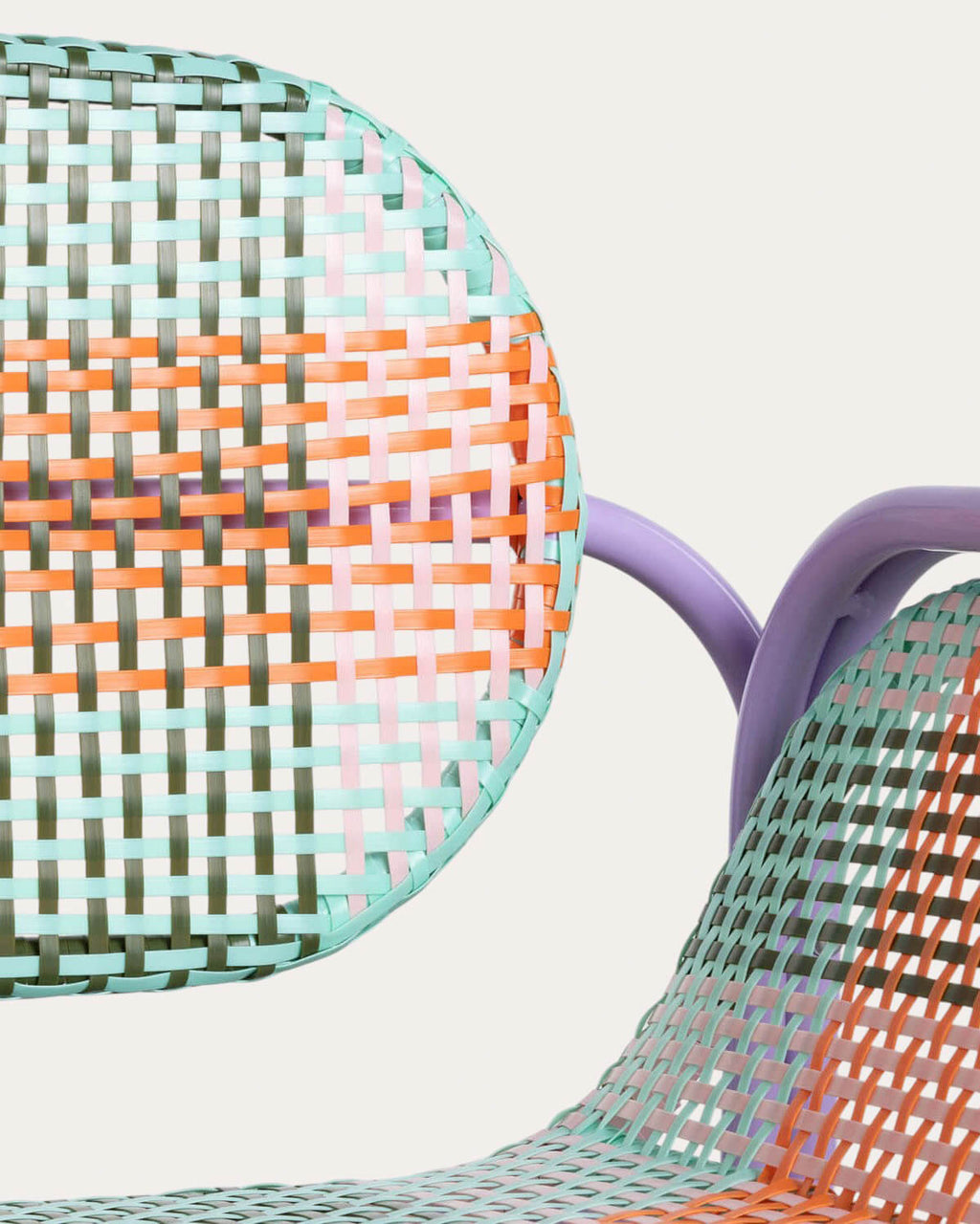 Armchair with armrests in aluminum and synthetic rattan Emba Studio
