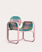 Armchair with armrests in aluminum and synthetic rattan Emba Studio
