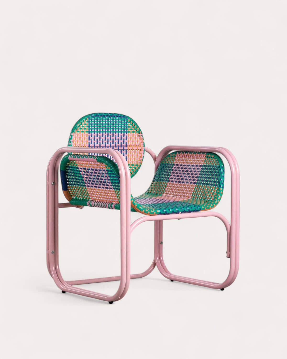 Armchair with armrests in aluminum and synthetic rattan Emba Studio