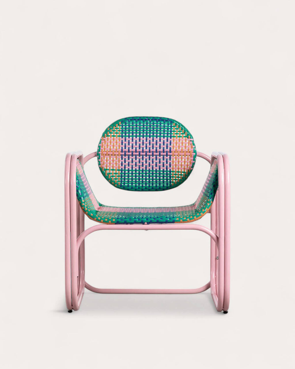 Armchair with armrests in aluminum and synthetic rattan Emba Studio