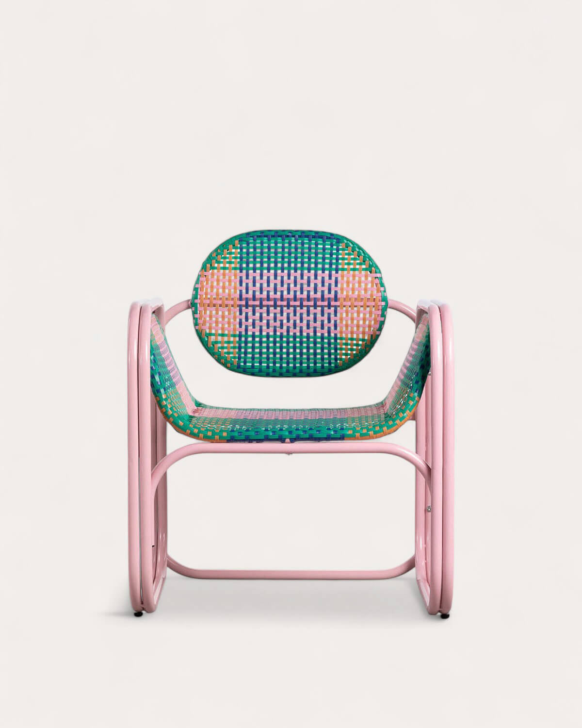 Armchair with armrests in aluminum and synthetic rattan Emba Studio