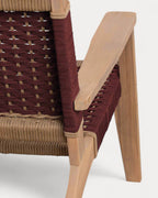 Mirle acacia wood and rope garden armchair