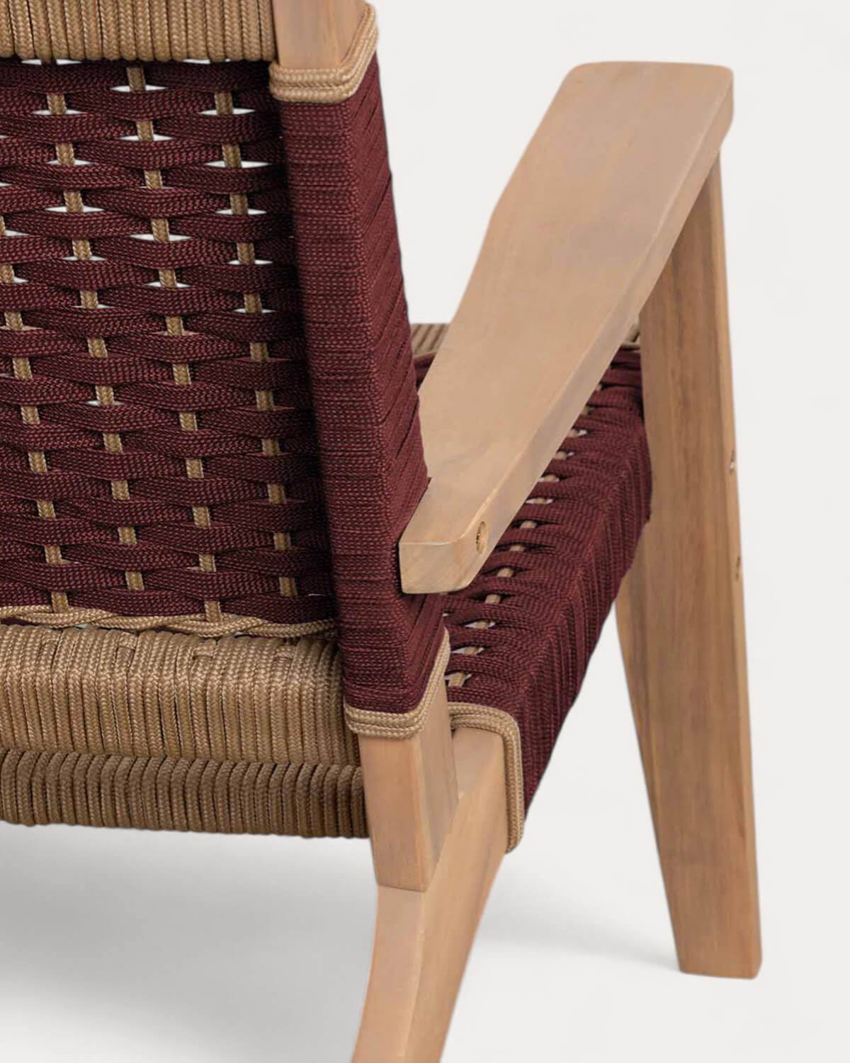 Mirle acacia wood and rope garden armchair