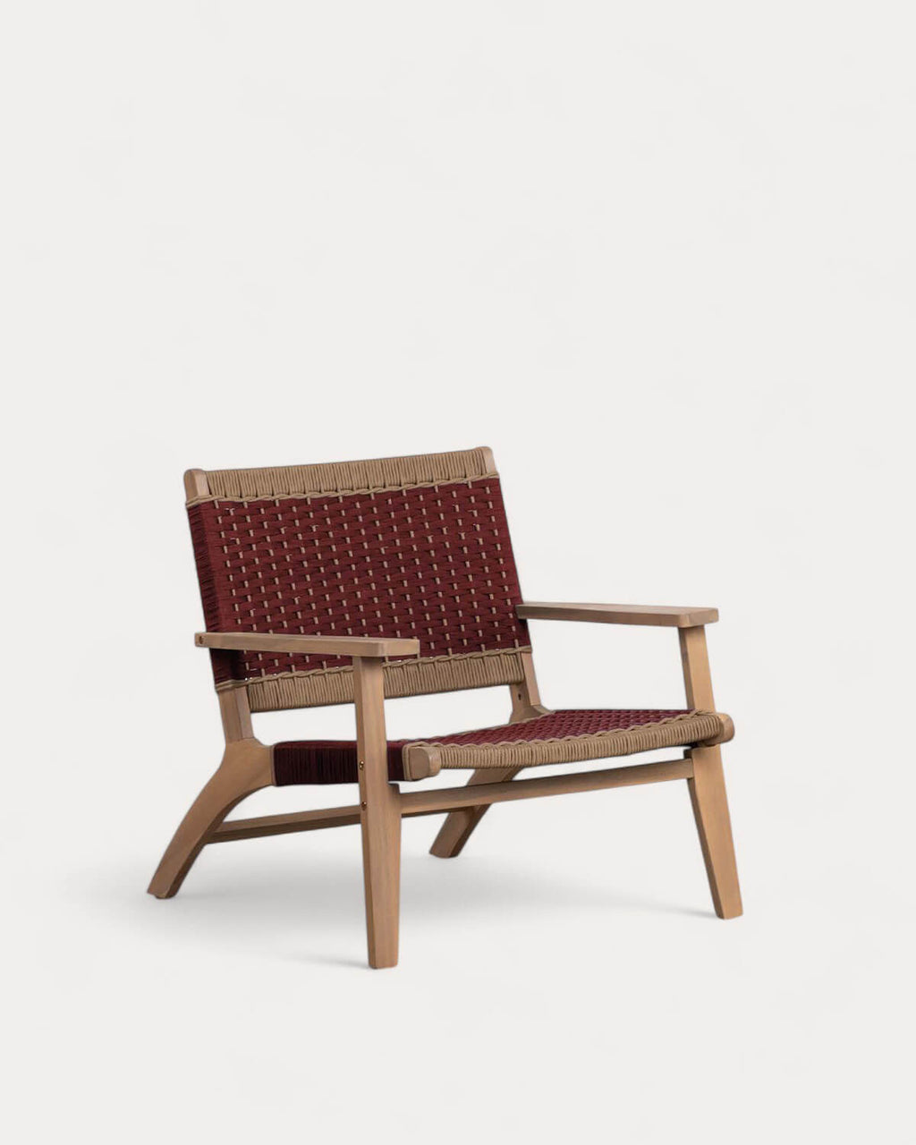 Mirle acacia wood and rope garden armchair