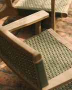 Mirle acacia wood and rope garden armchair