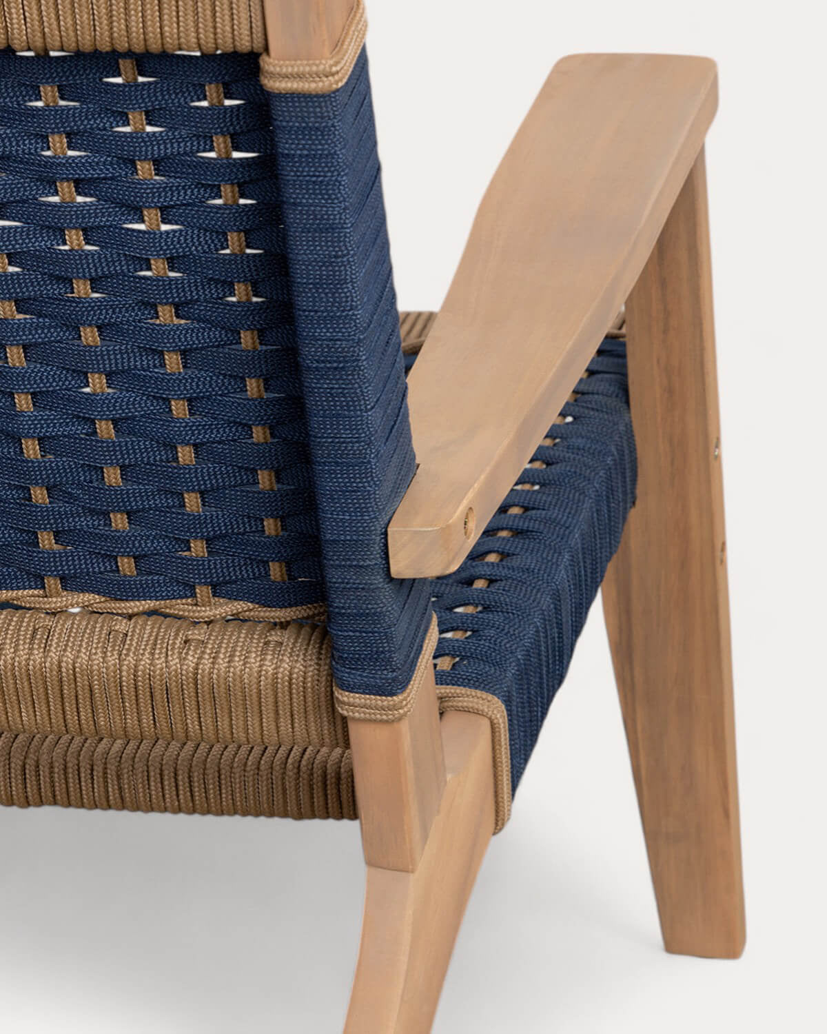 Mirle acacia wood and rope garden armchair