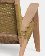 Mirle acacia wood and rope garden armchair