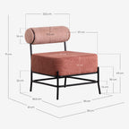 Elin fabric and metal armchair