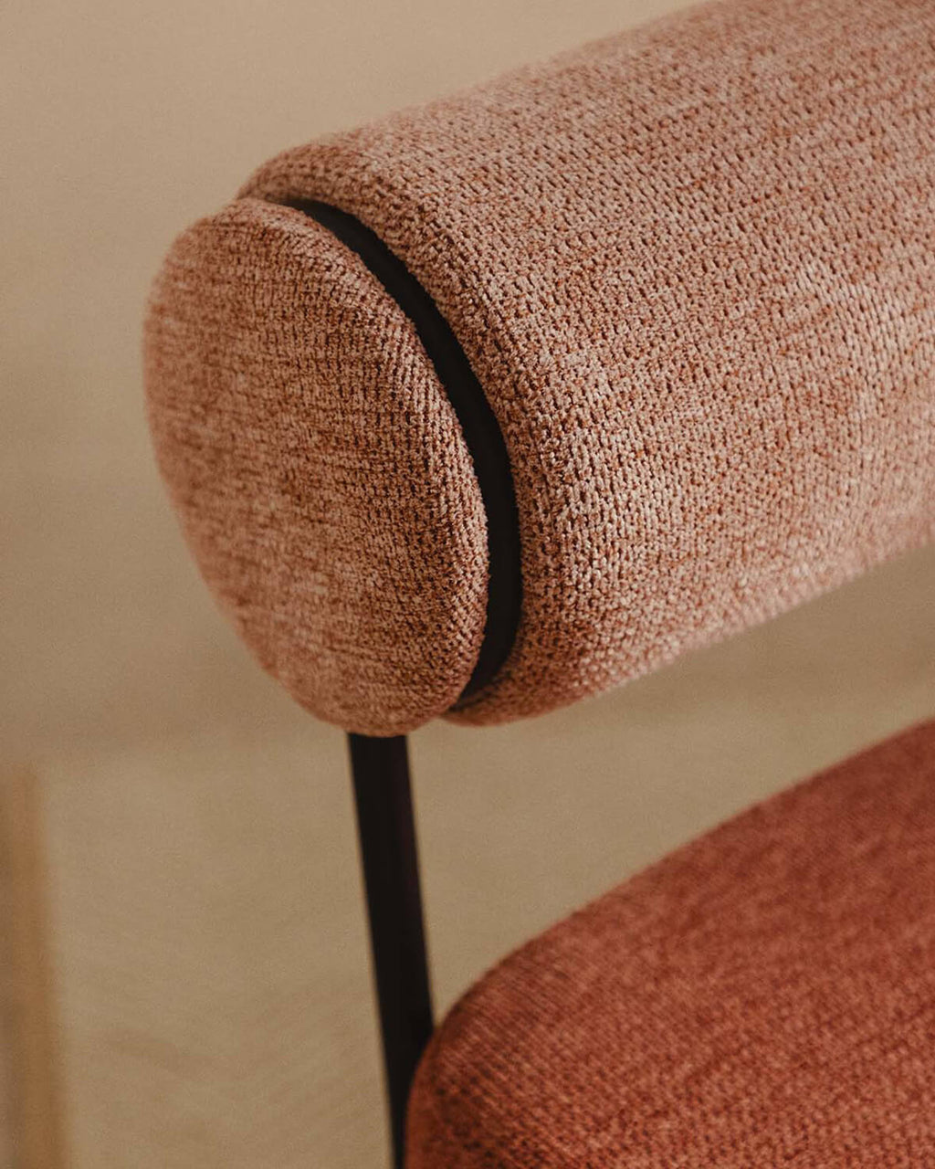 Elin fabric and metal armchair