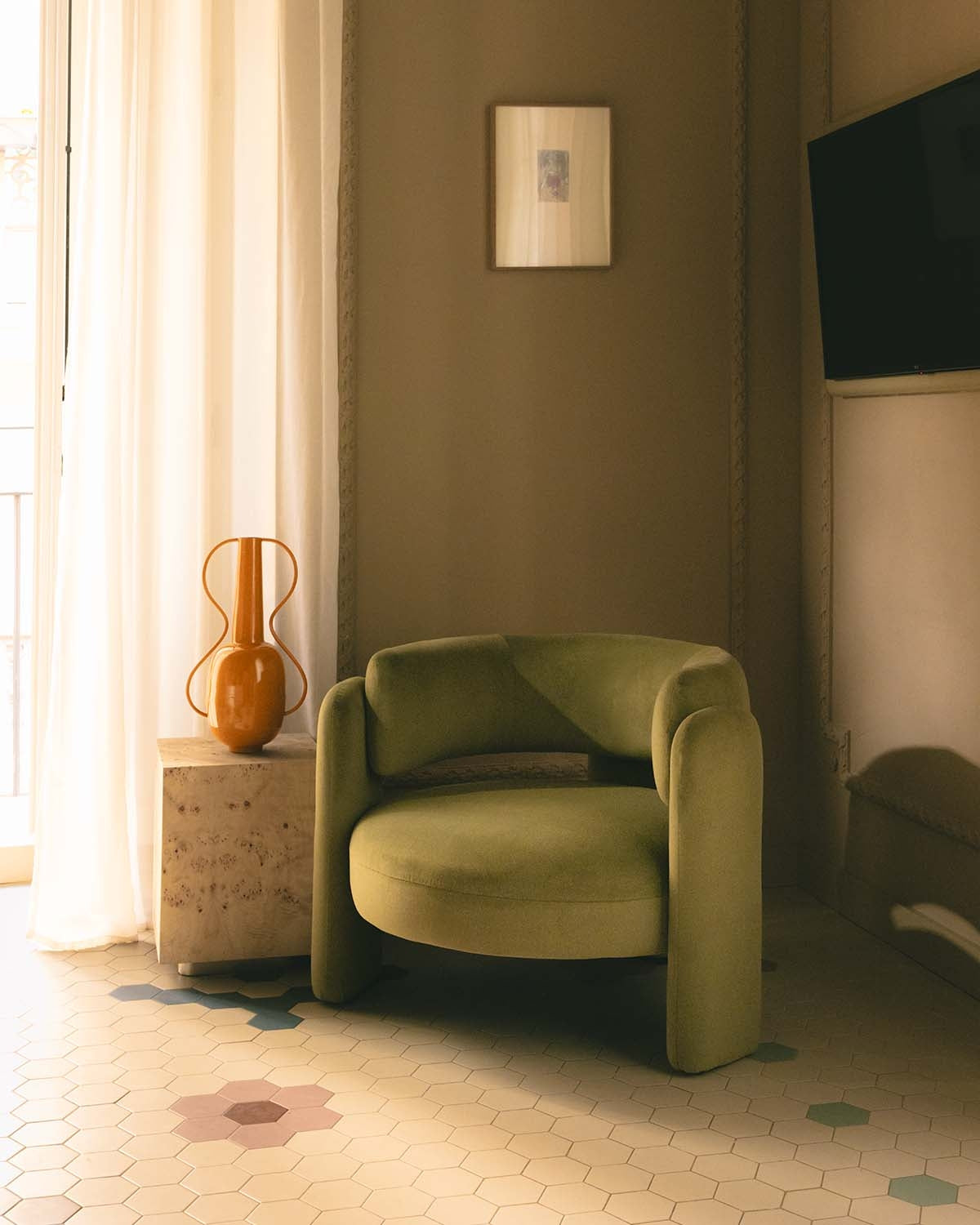 Jelte fabric armchair