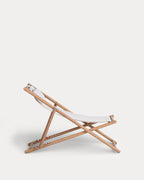 Reclining Hammock in Eucalyptus Wood and Elnes Fabric