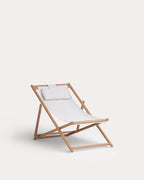 Reclining Hammock in Eucalyptus Wood and Elnes Fabric