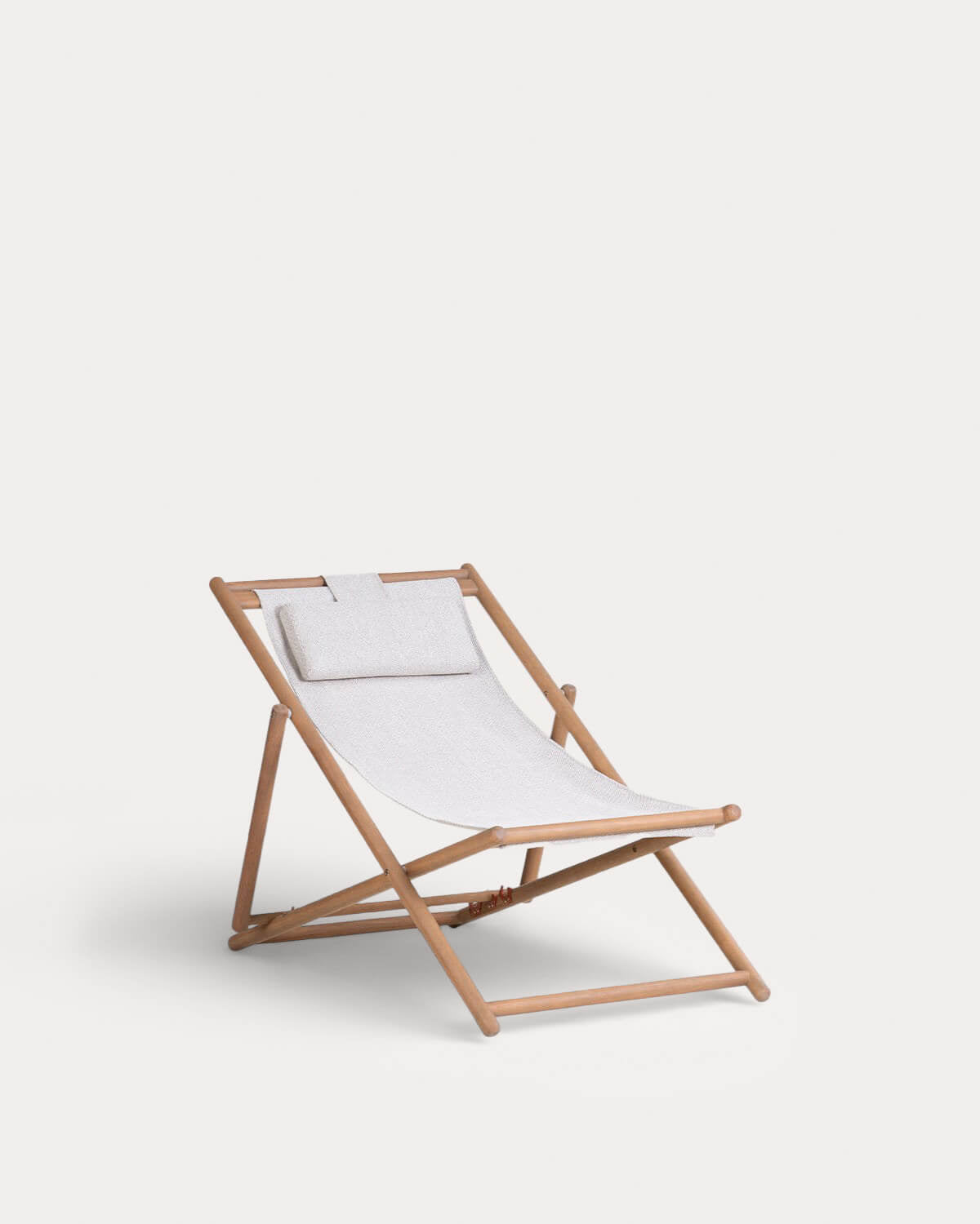 Reclining Hammock in Eucalyptus Wood and Elnes Fabric