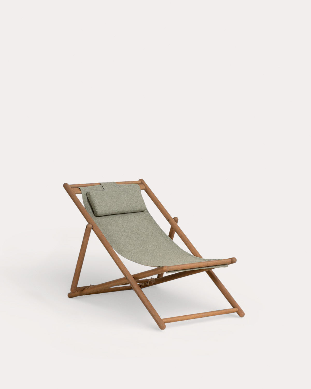 Reclining Hammock in Eucalyptus Wood and Elnes Fabric