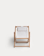 Reclining Hammock in Eucalyptus Wood and Elnes Fabric