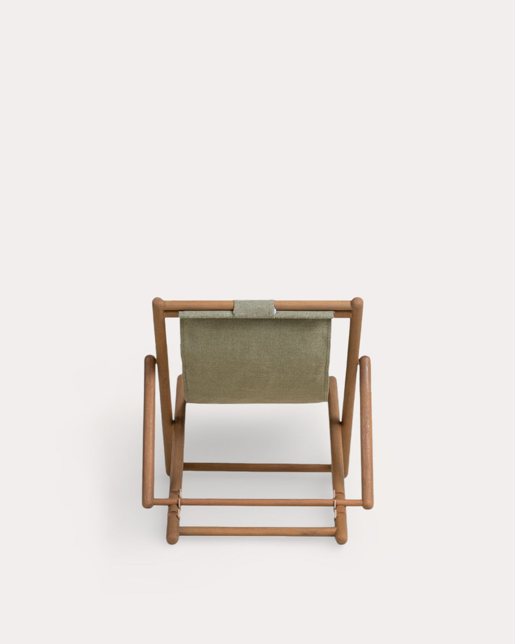Reclining Hammock in Eucalyptus Wood and Elnes Fabric