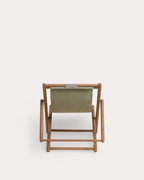 Reclining Hammock in Eucalyptus Wood and Elnes Fabric