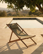 Reclining Hammock in Eucalyptus Wood and Elnes Fabric