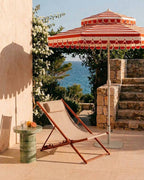 Ohiane metal and fabric reclining sun lounger
