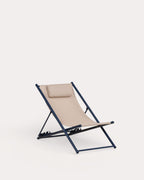 Ohiane metal and fabric reclining sun lounger