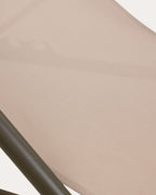 Ohiane metal and fabric reclining sun lounger