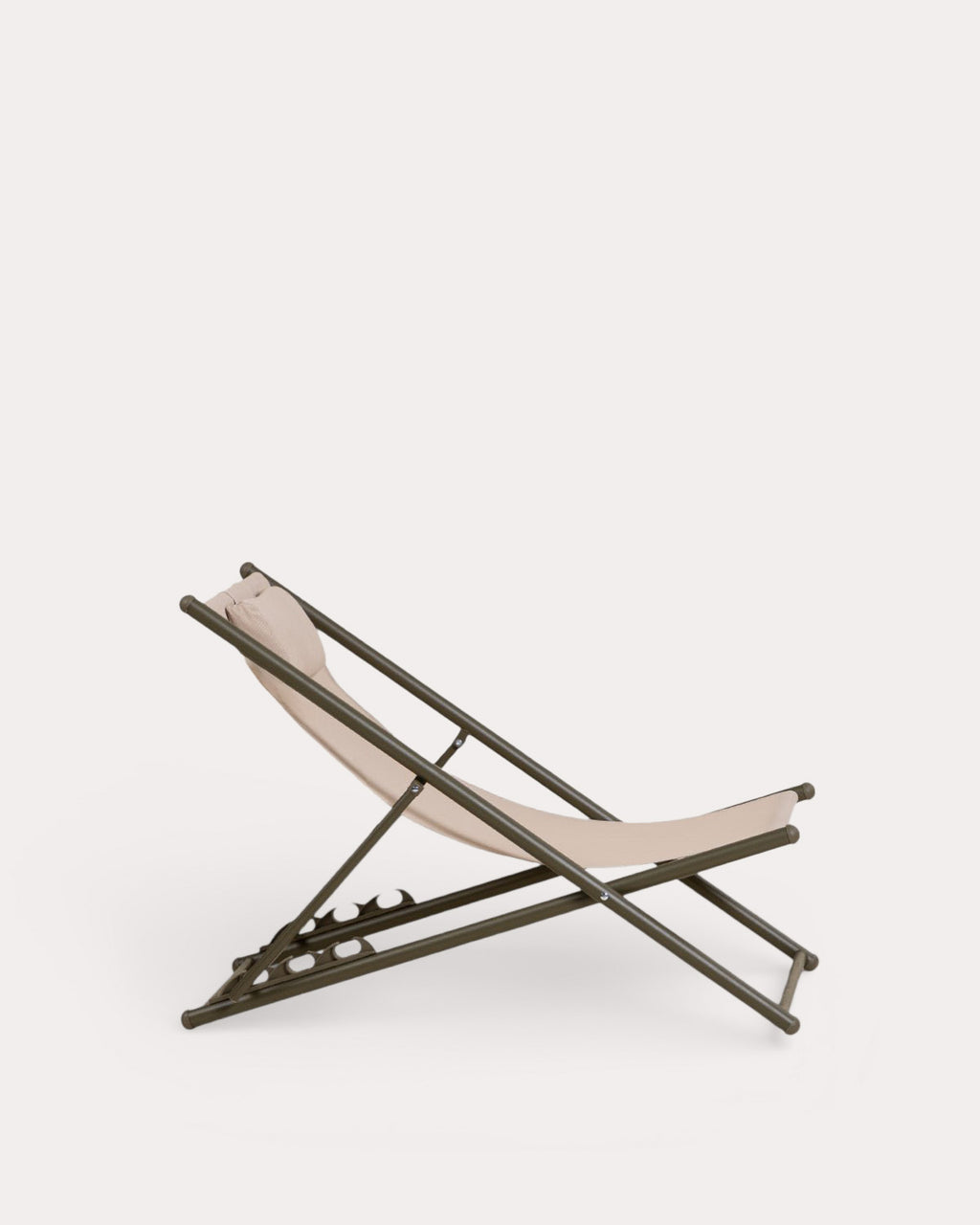 Ohiane metal and fabric reclining sun lounger