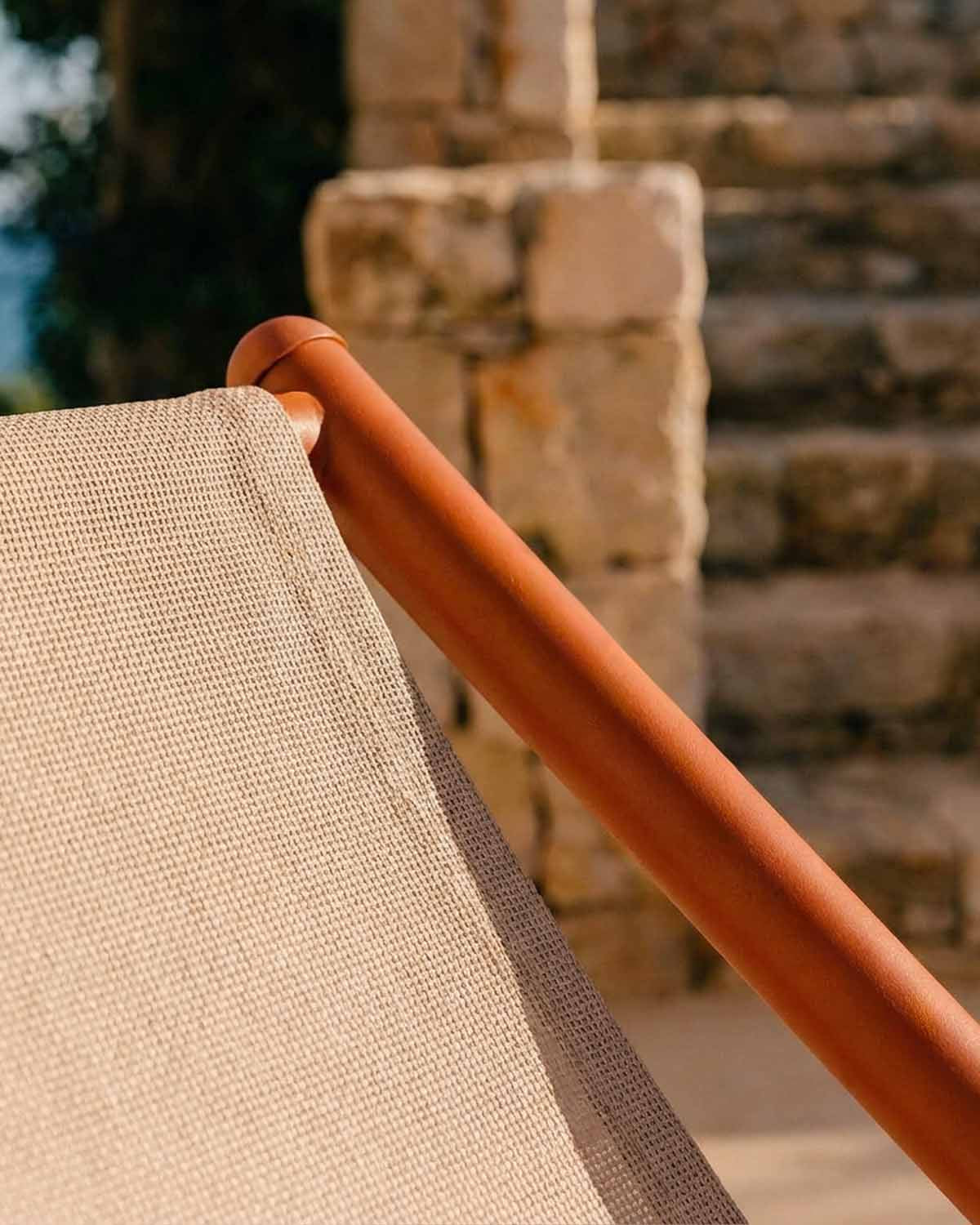 Ohiane metal and fabric reclining sun lounger