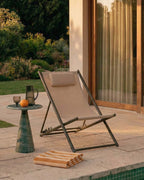Ohiane metal and fabric reclining sun lounger