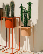 Set of 3 Cosme round metal planters