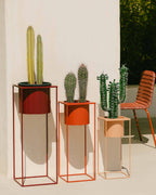 Set of 3 Cosme round metal planters