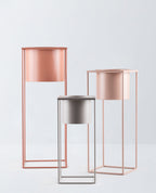 Set of 3 Cosme round metal planters