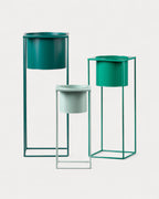 Set of 3 Cosme round metal planters