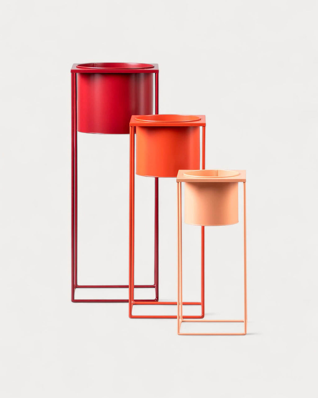 Set of 3 Cosme round metal planters