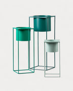 Set of 3 Cosme round metal planters