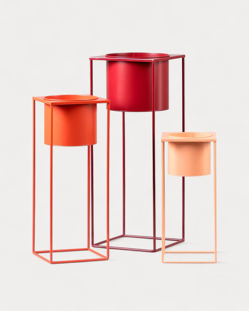 Set of 3 Cosme round metal planters