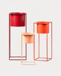 Set of 3 Cosme round metal planters