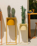 Set of 3 Cosme round metal planters