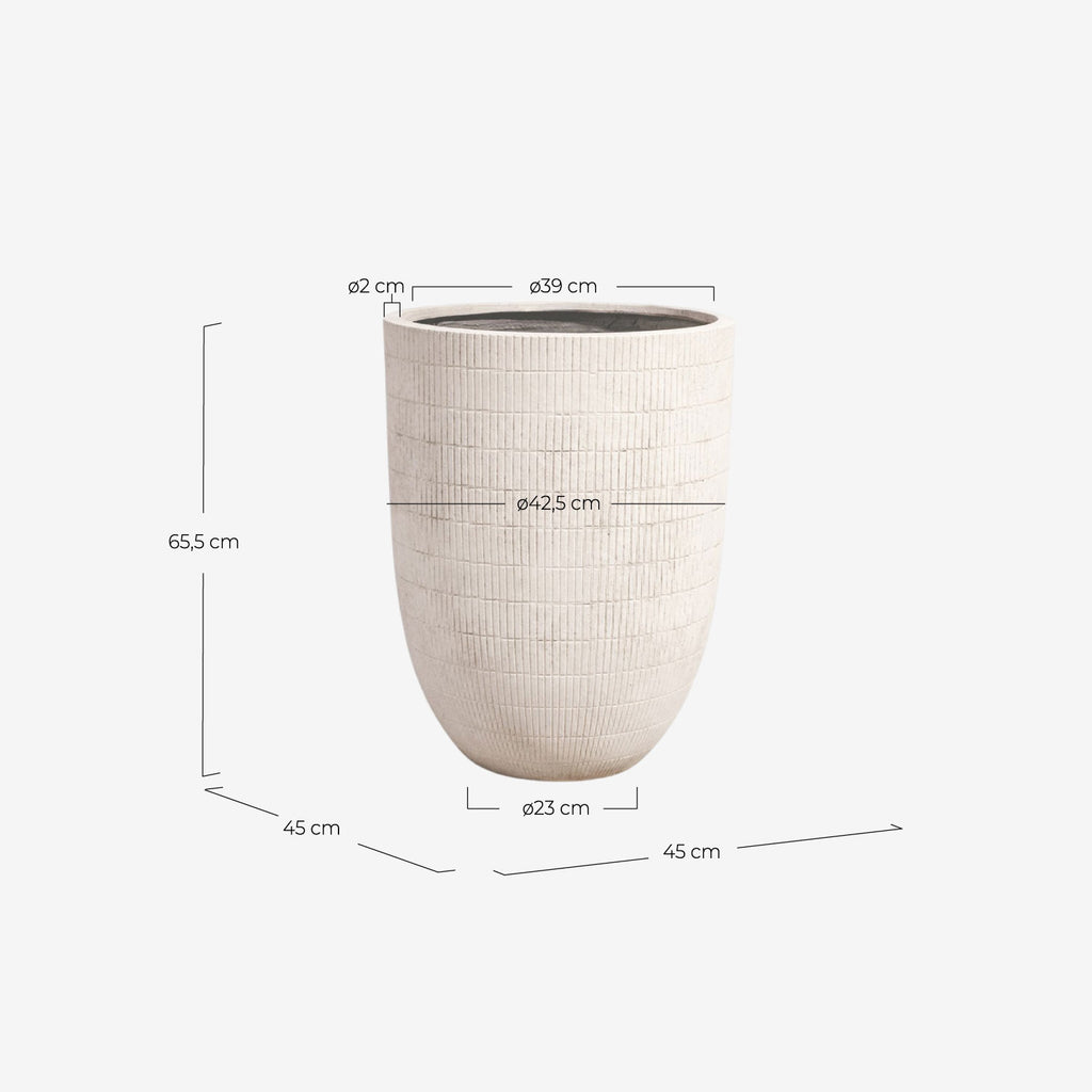 Potos high round cement plant pot