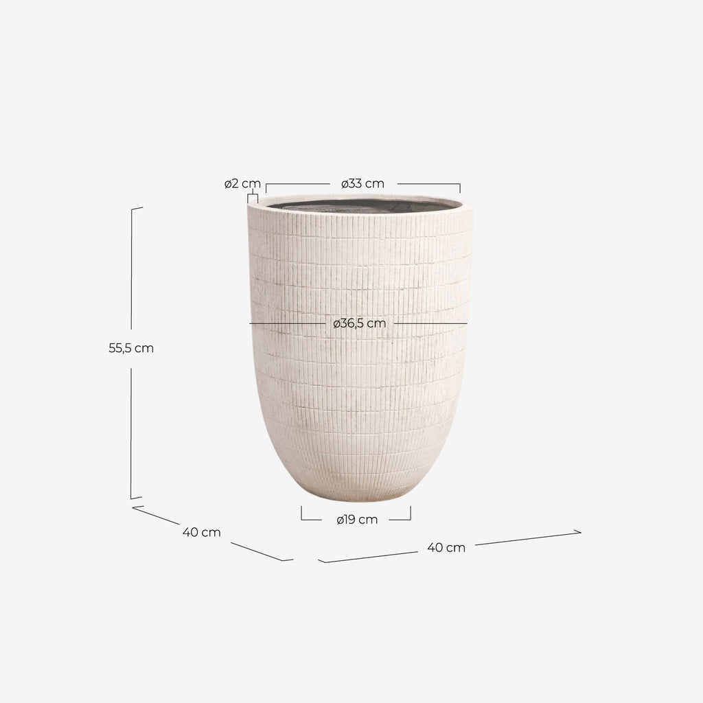 Potos high round cement plant pot