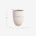 Potos high round cement plant pot