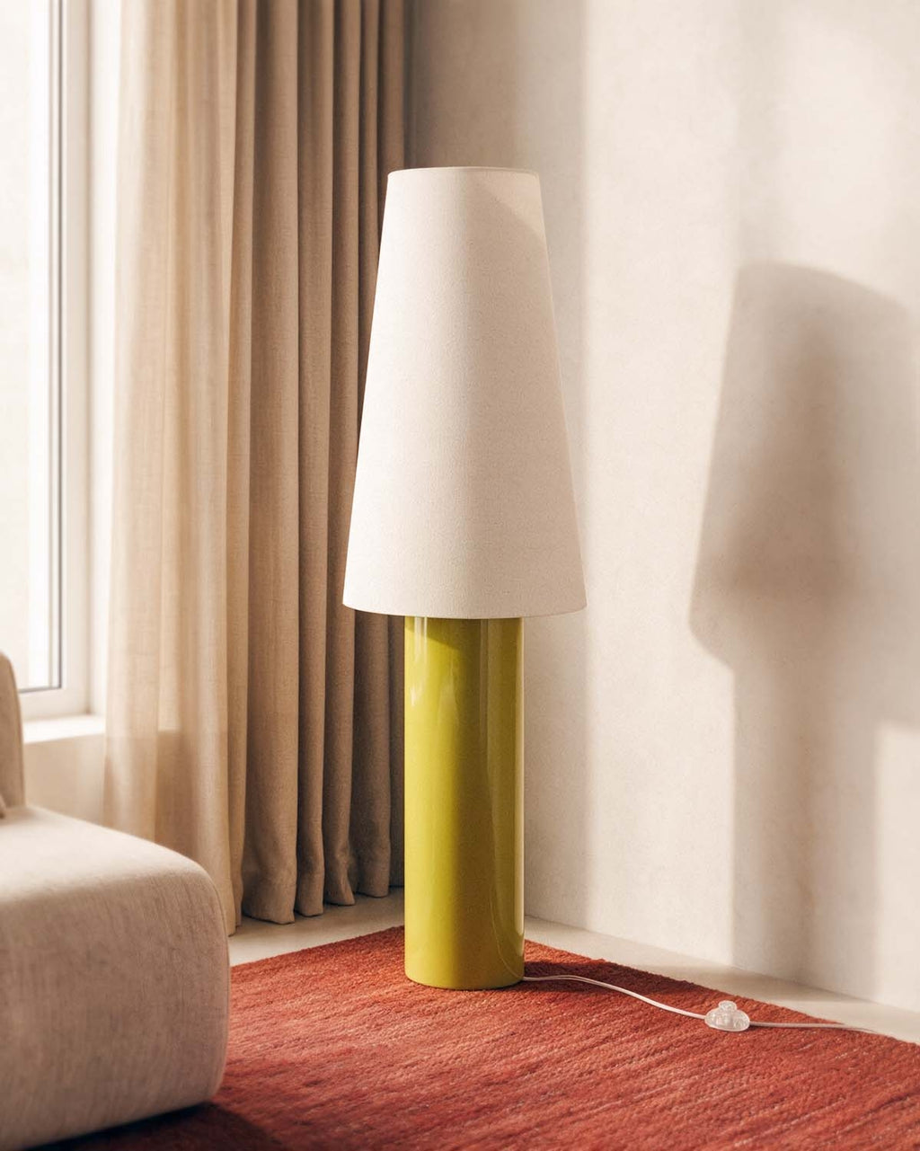 Haruo ceramic and fabric floor lamp