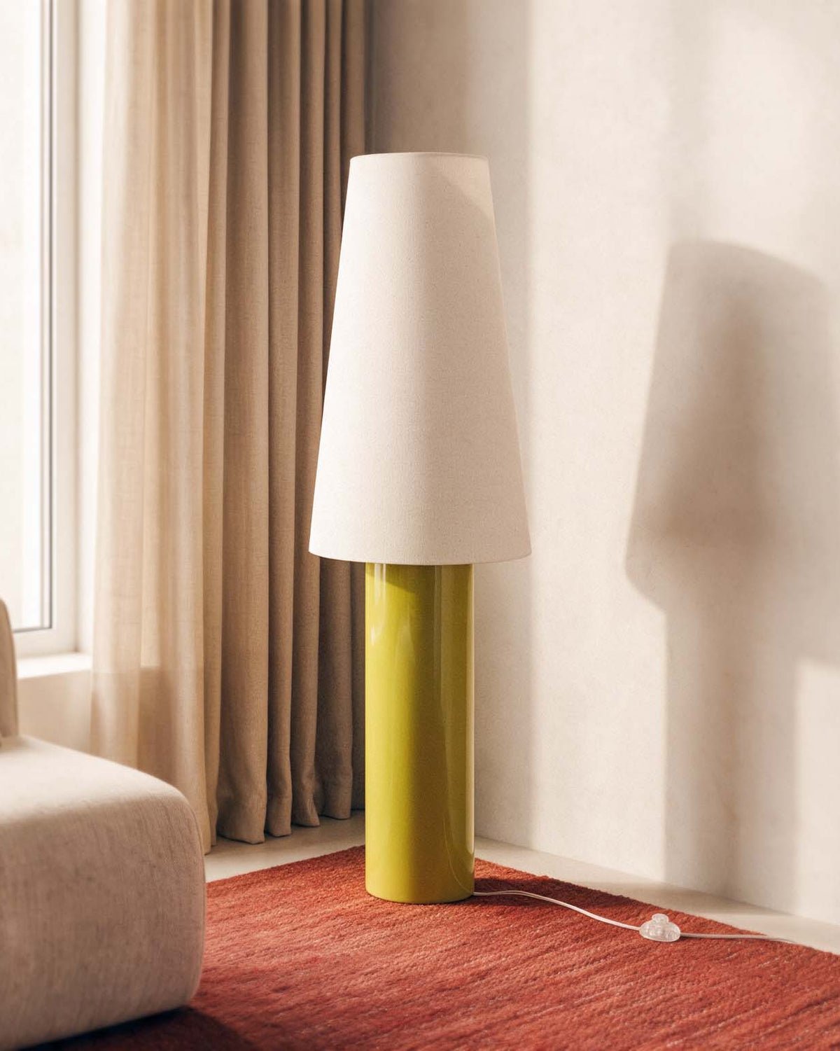 Haruo ceramic and fabric floor lamp